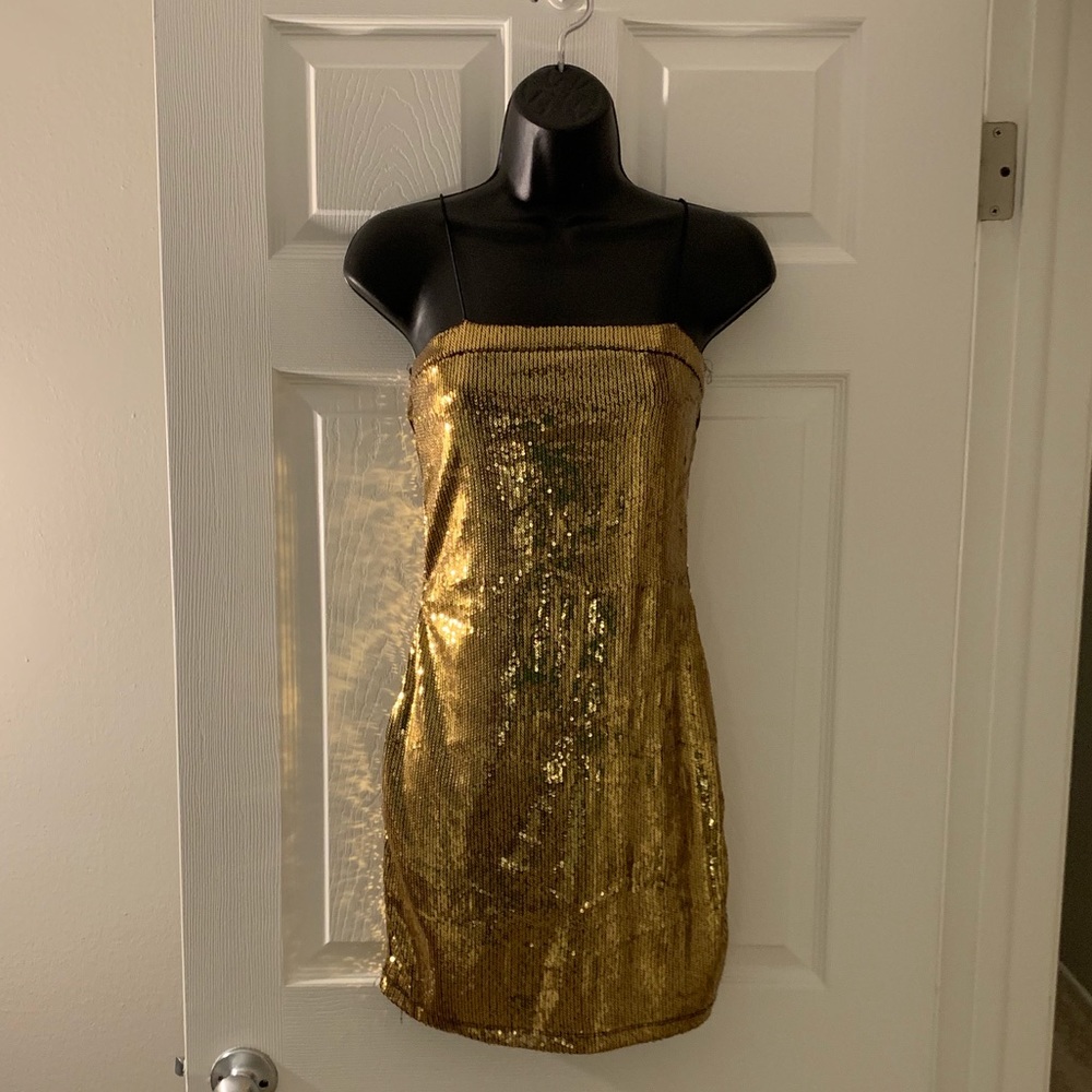 Charlotte Russe Gold sequin dress